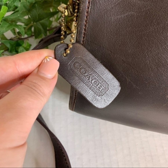 Vintage Leather Brown Crossbody Satchel - Picture 10 of 11